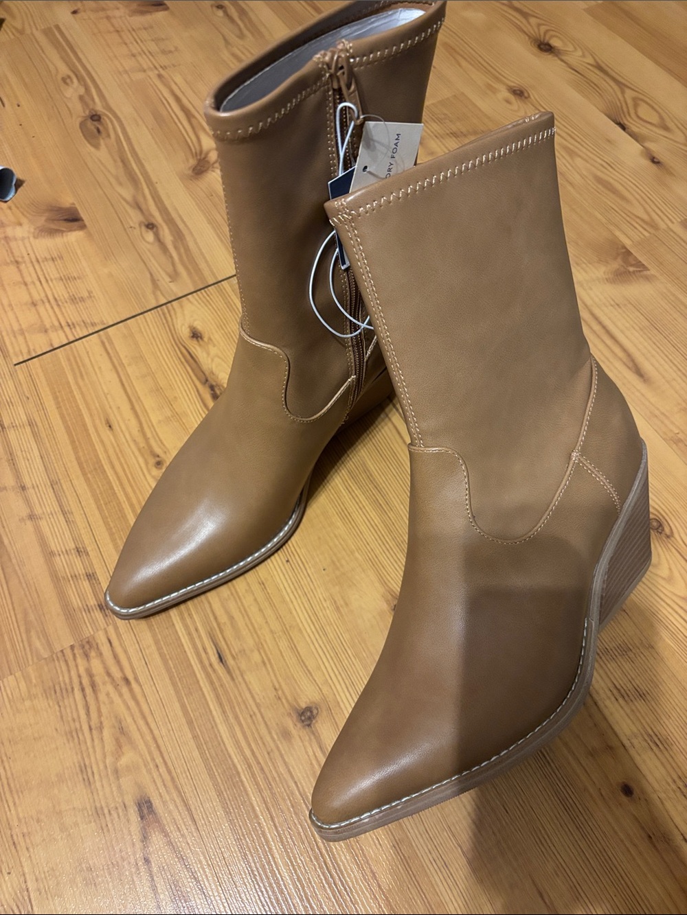 Classic Tan Mid-Calf Women’s Heeled Boots